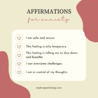 List of affirmations for anxiety