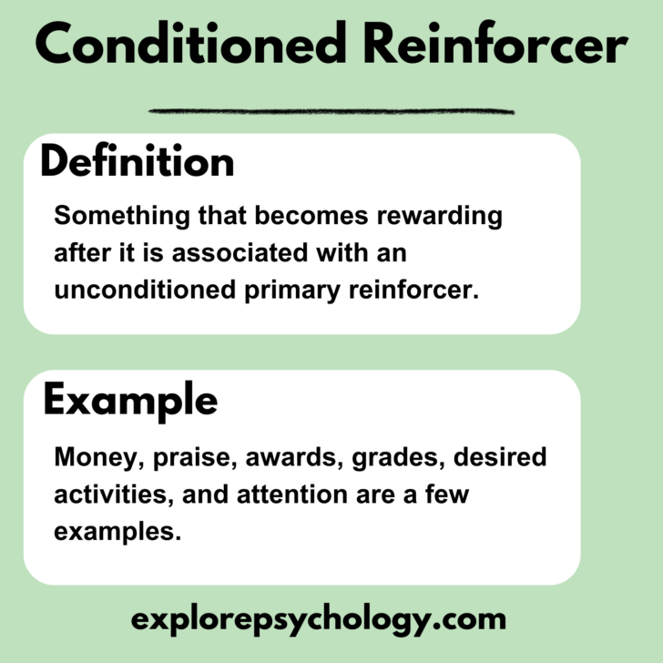Examples of Conditioned Reinforcers